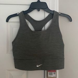 NWT Nike Womens Padded Pro Longline Sports Bra in Smoke Grey Color